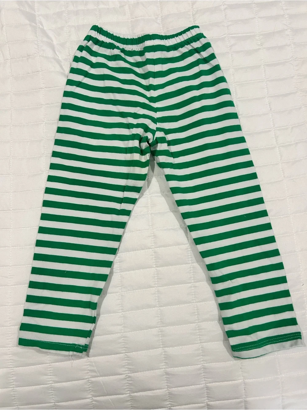 Girls' White & Green Holiday Tree Pajama Set